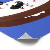 Happy miers schaatsen op koekjes cartoon poster (Hoek)