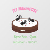 Happy miers schaatsen op koekjes cartoon raamsticker (Vel)