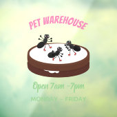 Happy miers schaatsen op koekjes cartoon raamsticker (Vel 3)