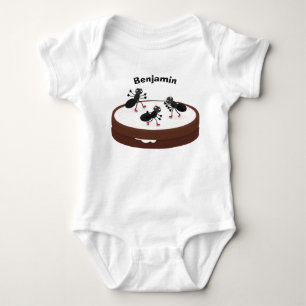 Happy miers schaatsen op koekjes cartoon romper