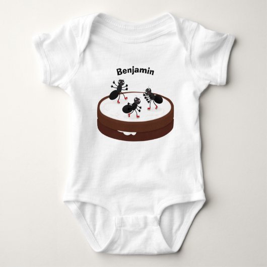 Happy miers schaatsen op koekjes cartoon romper (Voorkant)
