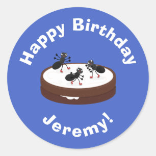 Happy miers schaatsen op koekjes cartoon ronde sticker