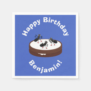 Happy miers schaatsen op koekjes cartoon servet