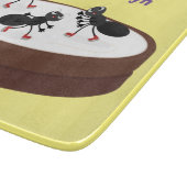 Happy miers schaatsen op koekjes cartoon snijplank (Hoek)