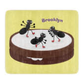 Happy miers schaatsen op koekjes cartoon snijplank (Voorkant)