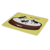 Happy miers schaatsen op koekjes cartoon snijplank (Hoek)