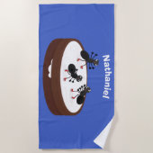 Happy miers schaatsen op koekjes cartoon strandlaken (Voorkant)