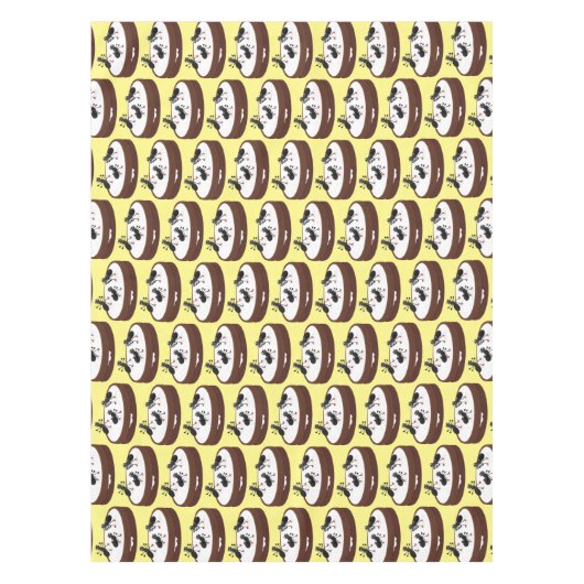 Happy miers schaatsen op koekjes cartoon tafelkleed (Voorkant)