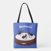 Happy miers schaatsen op koekjes cartoon tote bag (Achterkant)