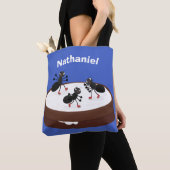 Happy miers schaatsen op koekjes cartoon tote bag (Dichtbij)