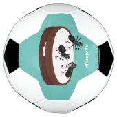 Happy miers schaatsen op koekjes cartoon voetbal (Gedraaid)