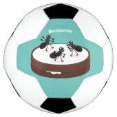 Happy miers schaatsen op koekjes cartoon voetbal (Voorkant)