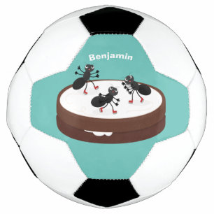 Happy miers schaatsen op koekjes cartoon voetbal