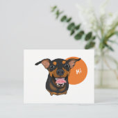 Happy Min Pin Miniature Pinscher Briefkaart (Staand voorkant)