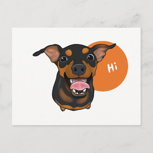 Happy Min Pin Miniature Pinscher Briefkaart (Voorkant)