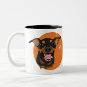 Happy Min Pin Miniature Pinscher Dog Coffee Mok (Links)
