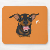 Happy Min Pin Miniature Pinscher Dog Mousepad Muismat (Voorkant)