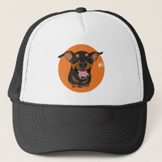 Happy Min Pin Miniature Pinscher Trucker Hat Pet