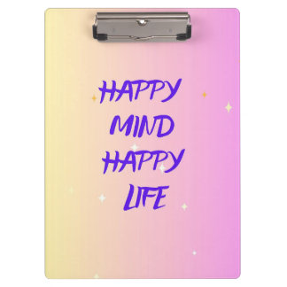 Happy Mind Clipboard – Motivational & Office Decor Klembord
