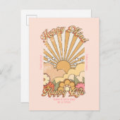 Happy Mind Happy Life Hippy Groovy Vibes Briefkaart (Voorkant / Achterkant)