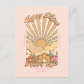 Happy Mind Happy Life Hippy Groovy Vibes Briefkaart (Voorkant)