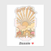 Happy Mind Happy Life Hippy Groovy Vibes Sticker (Vel)
