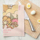 Happy Mind Happy Life Hippy Groovy Vibes Theedoek (Quarter Fold)