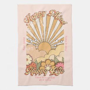 Happy Mind Happy Life Hippy Groovy Vibes Theedoek