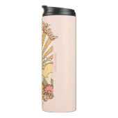 Happy Mind Happy Life Hippy Groovy Vibes Thermosbeker (Geroteerd rechts)