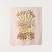 Happy Mind Happy Life Hippy Groovy Vibes Wandkleed (Voorkant)