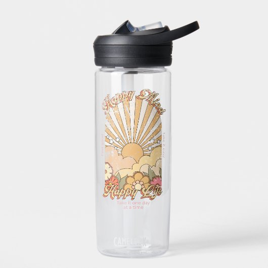 Happy Mind Happy Life Hippy Groovy Vibes Waterfles (Links)