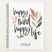 Happy Mind Happy Life Motivatie citaat Planner (Voorkant)