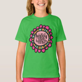 Happy Mind Happy Life Motivatie grafisch ontwerp T-shirt