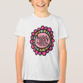 Happy Mind Happy Life Motivatie grafisch ontwerp Tri-Blend Shirt