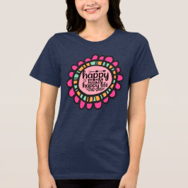 Happy Mind Happy Life Motivatie grafisch ontwerp Tri-Blend Shirt
