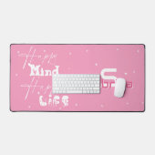 Happy Mind Happy Life Schattige Desk Mat (Keyboard & Muis)