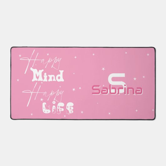 Happy Mind Happy Life Schattige Desk Mat (Voorkant)