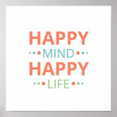 Happy Mind Happy Poster (Voorkant)