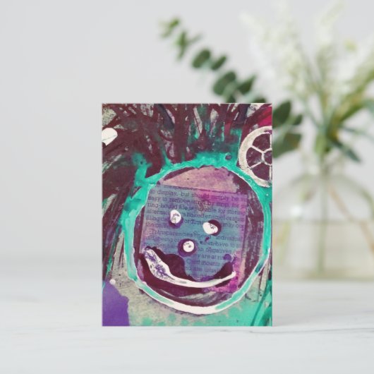 Happy Mixed Media Collage Briefkaart (Staand voorkant)