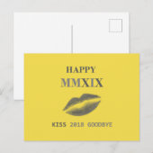 Happy MMXIX kiss 2018 afscheid Briefkaart (Voorkant / Achterkant)