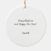 Happy Mode Yellow Tartan Santa Keramisch Ornament (Achterkant)