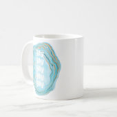 Happy Modern Blue Wedding Day Yay Koffiemok (Voorkant links)