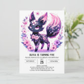 Happy Modern Fox Digitale Verjaardag Kaart (Staand voorkant)