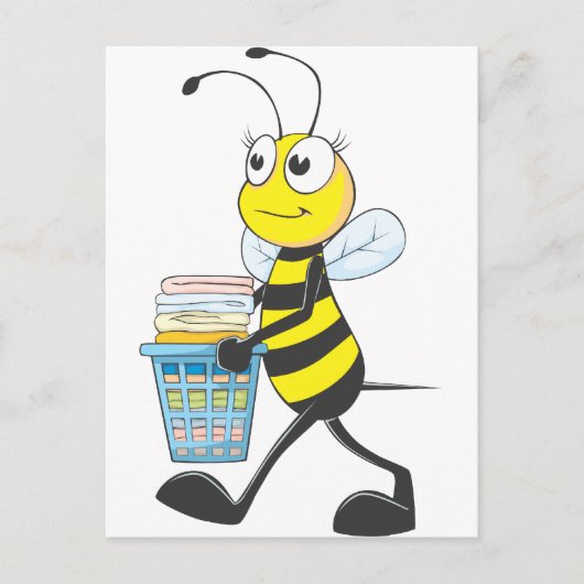 Happy Moeder Bee Voltooid in haar wasgoed Briefkaart (Voorkant)