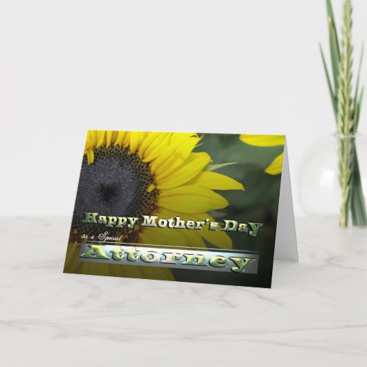 Happy Moeder Day Attorney Bright Sunflower Kaart (Voorkant)