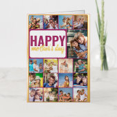 Happy Moederdag 17 Photo Collage Gold Folie Feestdagenkaart (Voorkant)