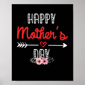 Happy Moederdag 2022 Floral Ma Grandma 9 mei Poster