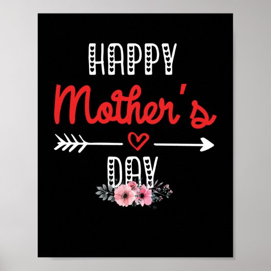 Happy Moederdag 2022 Floral Ma Grandma 9 mei Poster (Voorkant)