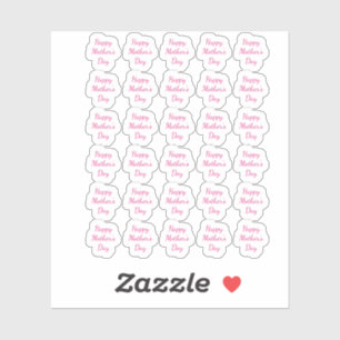 Happy Moederdag 2024 Custom Bericht Tekst Roze Sticker