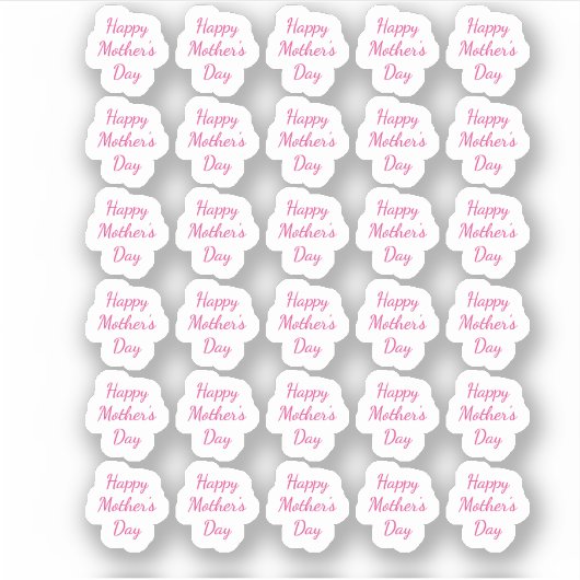 Happy Moederdag 2024 Custom Bericht Tekst Roze Sticker (Voorkant)